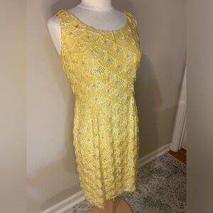 Alexander’s Boutique vintage, yellow sequin midi dress